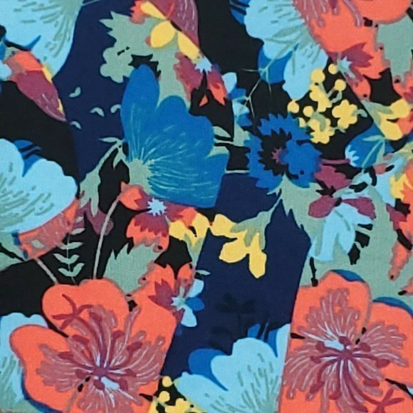 LuLaRoe Leggings Black Blue Pink Yellow Purple Floral One Size OS‎ - Picture 8 of 11